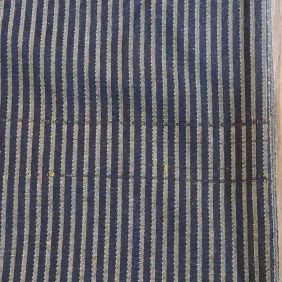 VTG Vogue Sample Denim Duvet Cover RARE Heavy Striped Check 2 Sided 86" x 86" - Picture 6 of 14